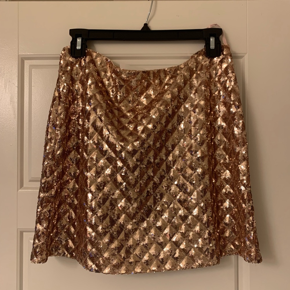 Gold Sequin Mini Skirt